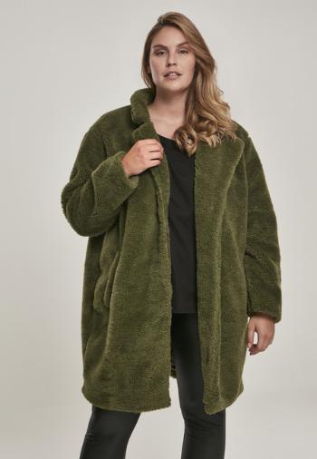 Urban Classics Ladies Oversized Sherpa Coat olive - XS