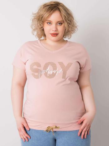 SVĚTLE RŮŽOVÉ DÁMSKÉ TRIČKO SOY RV-BZ-6522.01X-PINK Velikost: ONE SIZE