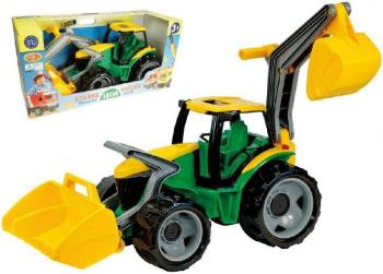 Traktor se lžící a bagrem plast zeleno-žlutý 6v krabici od 3 let