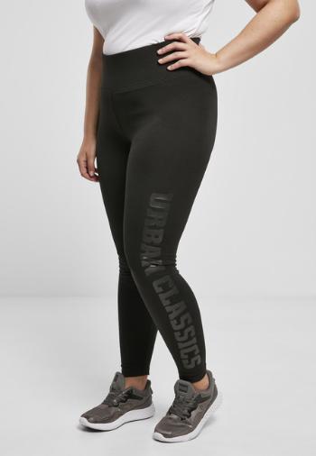 Urban Classics Ladies High Waist Branded Leggings black/black - XXL