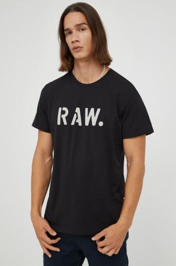 Bavlněné tričko G-Star Raw bílá barva, s potiskem