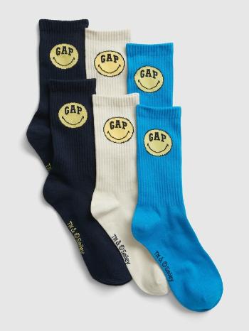 GAP Gap & Smiley® Ponožky 3 páry Černá Modrá
