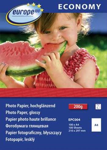 Fotopapír Europe100 EPC004, A4, vysoký lesk, 210 g/m², 100 listů, bílý