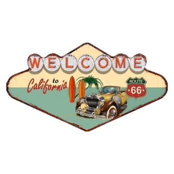 Kovová nástěnná cedule Welcome To California - 49*1*27 cm 6Y4910