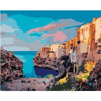 Diamondi - Diamantové malování - JARNÍ PANORAMA MĚSTA POLIGNANO, 40x50 cm, bez rámu a bez vypnutí pl (606962A)