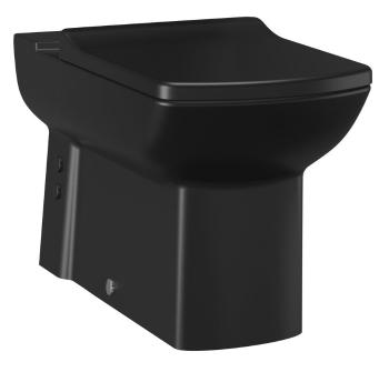 SAPHO LARA WC mísa pro kombi, spodní/zadní odpad, černá mat LR360-11SM00E-0000