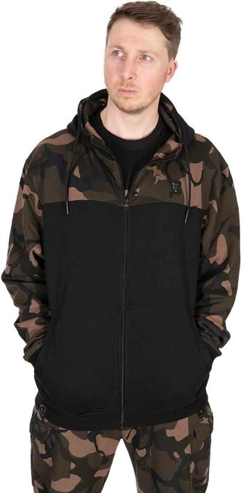 Fox Fishing Mikina LW Black/Camo Split Zip Hoody - 3XL