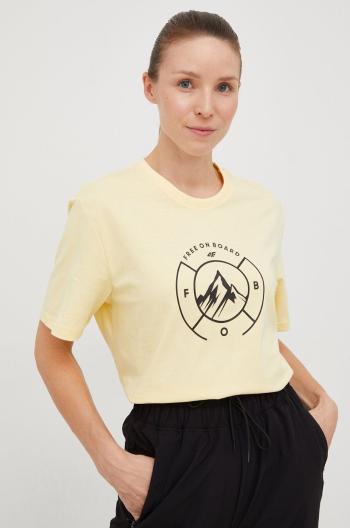 Bavlněné tričko 4F žlutá barva