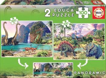 EDUCA Puzzle Dinosauří svět 2x100 dílků