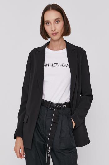 Sako Calvin Klein černá barva, jednořadové, hladké