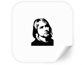 Samolepky čtverec - 5 kusů Kurt Cobain