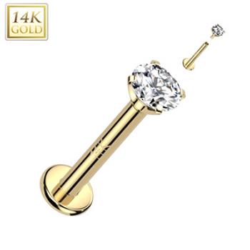 Šperky4U Zlatý piercing do brady - labreta, Au 585/1000 - ZL01245-1206-YG