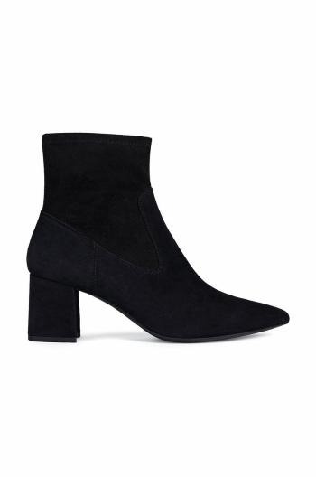 Semišové boty Geox Bigliana dámské, černá barva, na podpatku