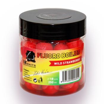 LK Baits Fluoro Boilies 18mm 250ml - Wild Strawberry