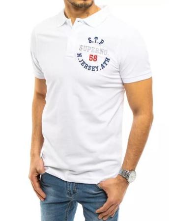 Pánské tričko s límečkem bílé SUPERNO