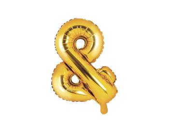 PartyDeco Fóliový balónek Mini - Symbol & zlatý 35cm