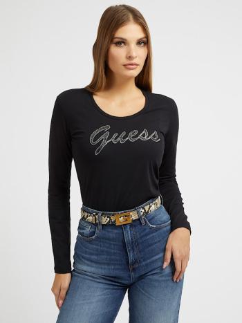 Guess dámské černé tričko s dlouhým rukávem - XS (JBLK)