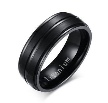 Ziskoun Černý prsten z kvalitního Titanu SR000078 Velikost: 10