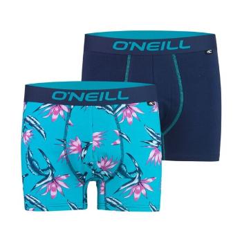 O'Neill MEN BOXER FLORAL TEAL&PLAIN 2PACK Pánské boxerky, modrá, velikost XL