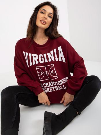 VOLNÁ VÍNOVÁ MIKINA "VIRGINIA" -FA-BL-8137.76P-BORDEAUX Velikost: ONE SIZE