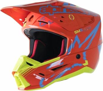 Alpinestars S-M5 Action Helmet Orange Fluorescent/Cyan/Yellow Fluorescent/Glossy M Přilba