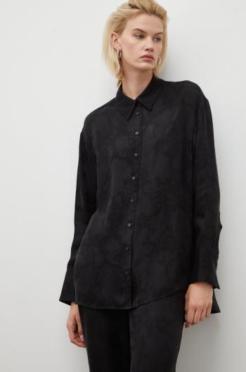 Košile Birgitte Herskind dámská, černá barva, relaxed, s klasickým límcem