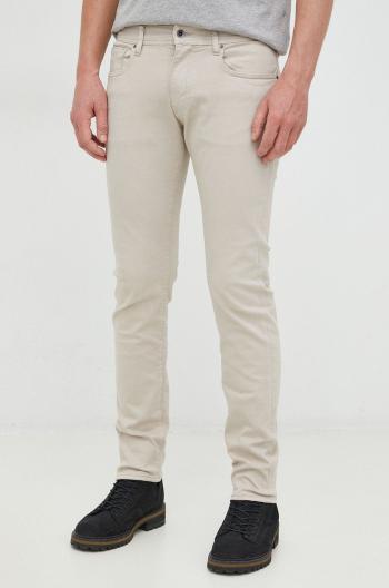 Kalhoty Armani Exchange pánské, béžová barva, přiléhavé