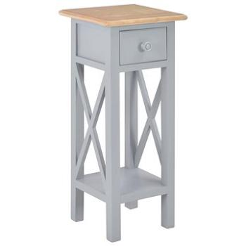 Odkládací stolek šedý 27x27x65,5 cm dřevo (280058)