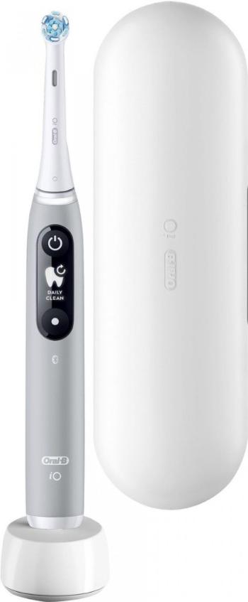 Oral-B iO Series 6 Grey Opal elektrický zubní kartáček, magnetický, 5 režimů, tlakový senzor, AI, pouzdro