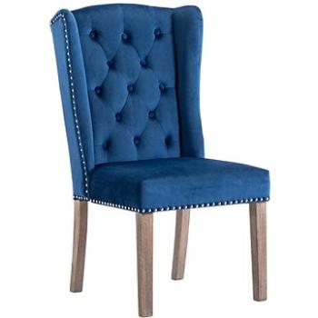 Jídelní židle 2 ks modré samet (3055847)
