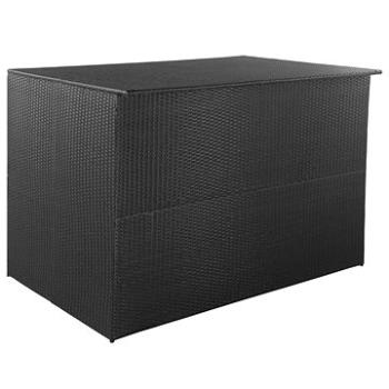 Zahradní úložný box černý 150 x 100 x 100 cm polyratan (44245)