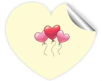 Samolepky srdce - 5 kusů heart balloon