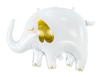 PartyDeco Fóliový balón - Bílý sloník 83 x 58 cm