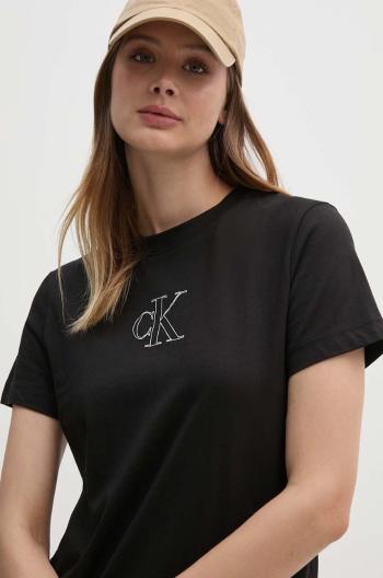 Bavlněné tričko Calvin Klein Jeans černá barva, J20J224791