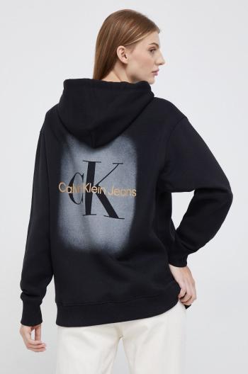 Mikina Calvin Klein Jeans dámská, černá barva, s potiskem