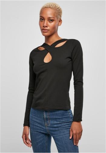 Urban Classics Ladies Crossed Cut Out Longsleeve black - XXL