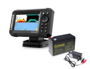 Lowrance Echolot Eagle 5 se sondou SplitShot + baterie + nabíječka ZDARMA