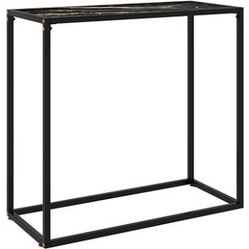 Konzolový stolek černý 80 × 35 × 75 cm tvrzené sklo (322810)