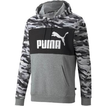 Puma ESS+ CAMO HOODIE TR Pánská sportovní mikina, šedá, velikost XXL