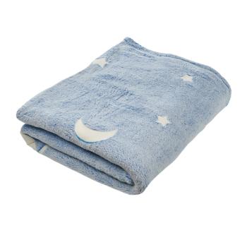 TP Mikroflanelová deka Premium 150x200 - Shining Moon modrá - ve tmě svítí