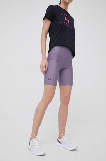 Tréninkové šortky Under Armour 1360939 dámské, fialová barva, hladké, high waist