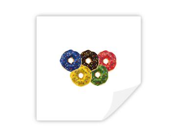 Samolepky hranatý čtverec Donut olympics