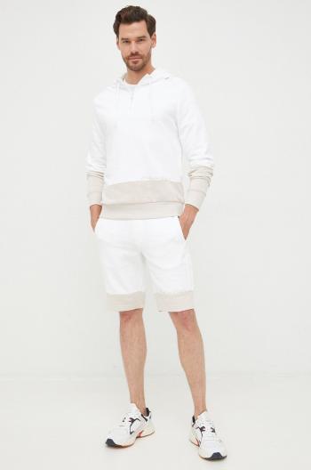 Bavlněné šortky Calvin Klein pánské, bílá barva