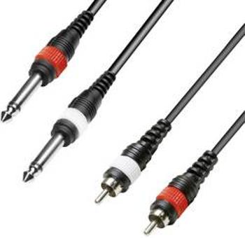 Double Line kabel 2x cinch (M) / 2x jack (M) 6,3 mm, 3 m