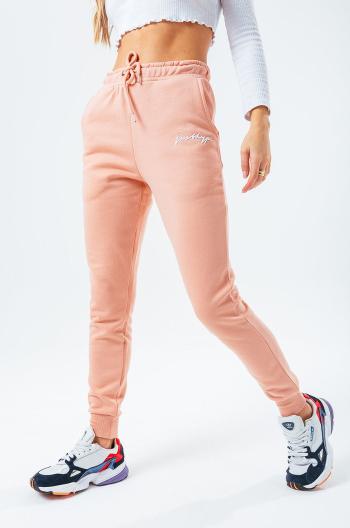 Kalhoty Hype SIGNATURE dámské, růžová barva, s aplikací