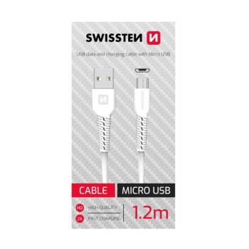 Datový kabel USB / micro USB (bílý, 1,2m)