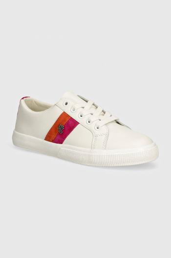 Kožené sneakers boty Lauren Ralph Lauren Janson II bílá barva, 802942783001