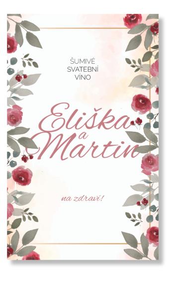 Etiketa na láhev - Vintage Rose Zvolte množství: od 61 ks a víc