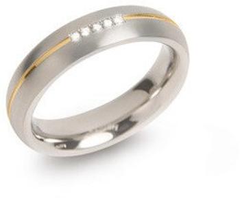 Boccia Titanium Pozlacený titanový snubní prsten s diamanty 0130-04 51 mm