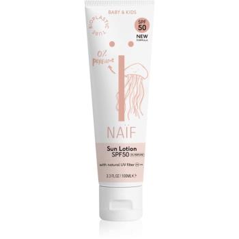 Naif Baby & Kids Sun Lotion SPF 50 opalovací krém bez parfemace pro děti od narození SPF 50 100 ml